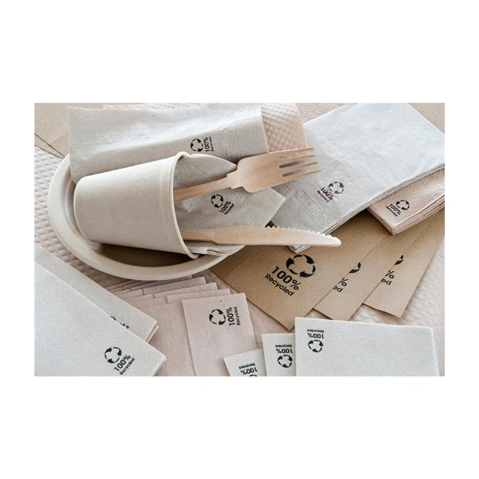 SERVILLETAS 39X39 NATURAL RECICLADO 1600UD