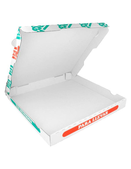 CAJA PIZZA MICROCANAL 32X32X3 5CM BLANCO 100UD