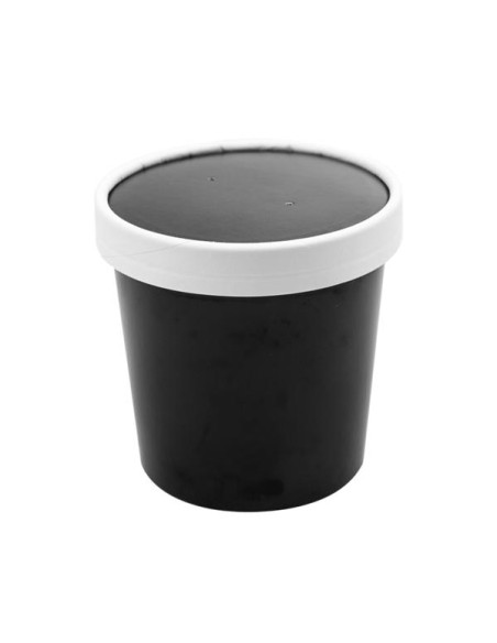 Tarrinas   Tapas 360Ml Ø9/7 2X8 4Cm Negro 250Ud Tarrinas   Tapas 360Ml Ø9/7 2X8 4Cm Negro 250Ud