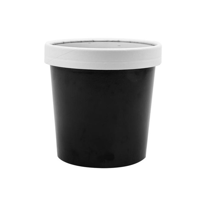 Tarrinas   Tapas 360Ml Ø9/7 2X8 4Cm Negro 250Ud