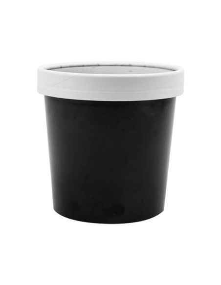 Tarrinas   Tapas 360Ml Ø9/7 2X8 4Cm Negro 250Ud Tarrinas   Tapas 360Ml Ø9/7 2X8 4Cm Negro 250Ud