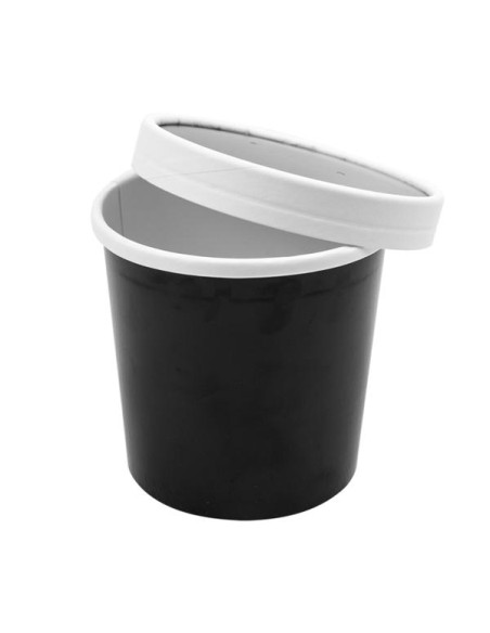 Tarrinas   Tapas 360Ml Ø9/7 2X8 4Cm Negro 250Ud Tarrinas   Tapas 360Ml Ø9/7 2X8 4Cm Negro 250Ud