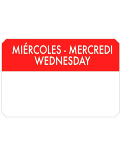 Etiquetas Adhesivas  Miércoles  7 5X5Cm 500Ud