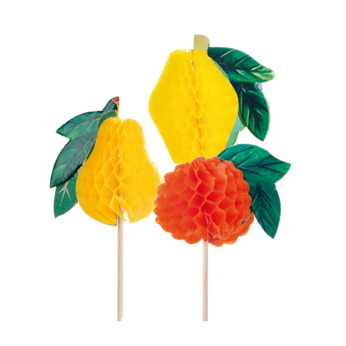 Adornos  Frutas  10Cm Surtido Madera 100Ud