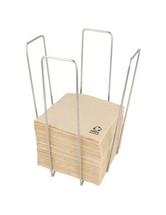 Servilletero 11x11x18cm Plateado Inox 1ud 2