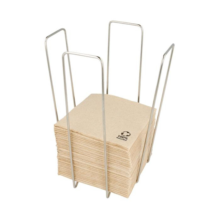 Servilletero 11x11x18cm Plateado Inox 1ud