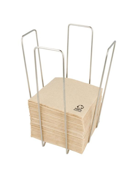 Servilletero 11x11x18cm Plateado Inox 1ud