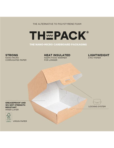 Conchas Hamburguesa 13X12 5X6 2Cm Natural 450Ud