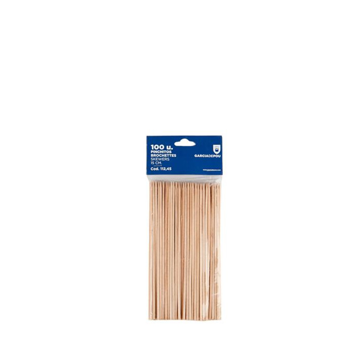 Brochetas 15cm Natural Madera 100ud