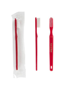 Cepillos Dentales Enfundados Burdeos 100ud 218 05