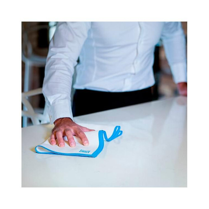 Roll Drap Paño Blanco Cenefa Azul 40x64 10ud