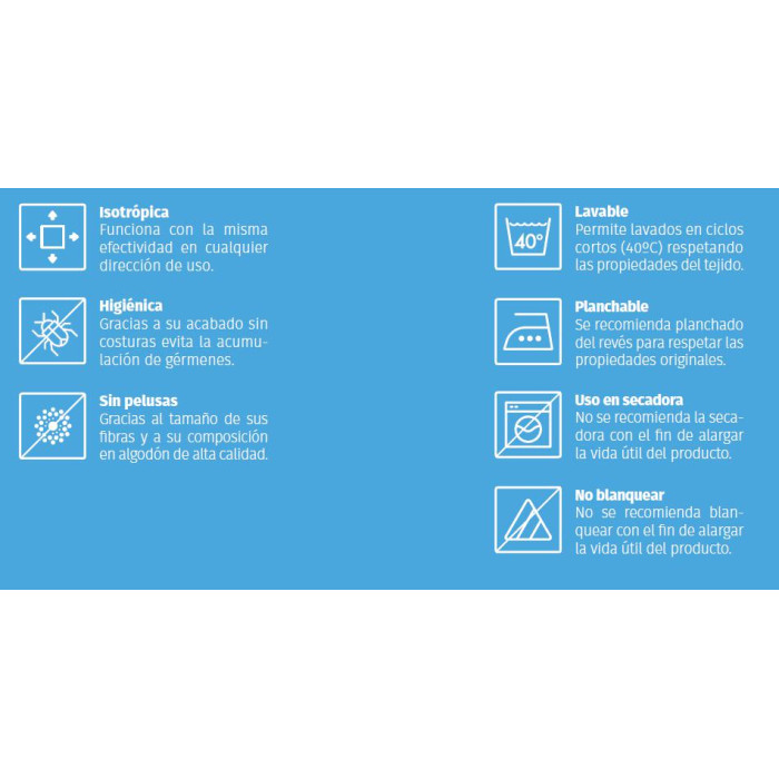 Roll Drap Paño Blanco Cenefa Azul 40x64 10ud