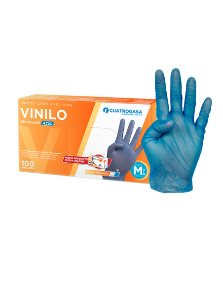 Guantes de Vinilo Sin Polvo Azul Talla P 10x100ud