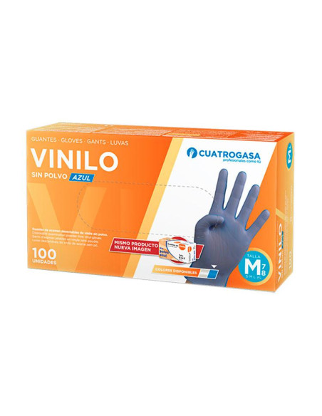 Guantes de Vinilo Sin Polvo Azul Talla P 10x100ud