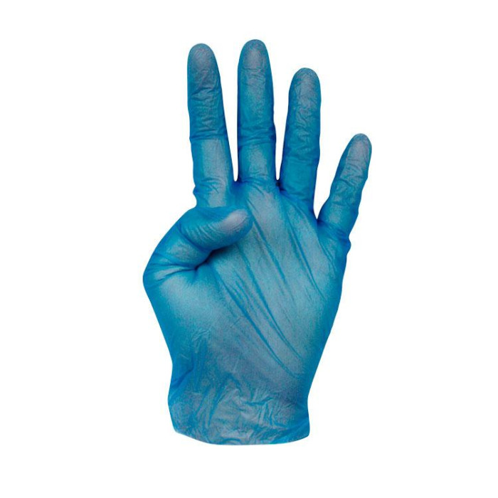 Guantes de Vinilo Sin Polvo Azul Talla G 10x100ud 
