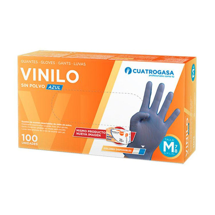 Guantes de Vinilo Sin Polvo Azul Talla G 10x100ud 