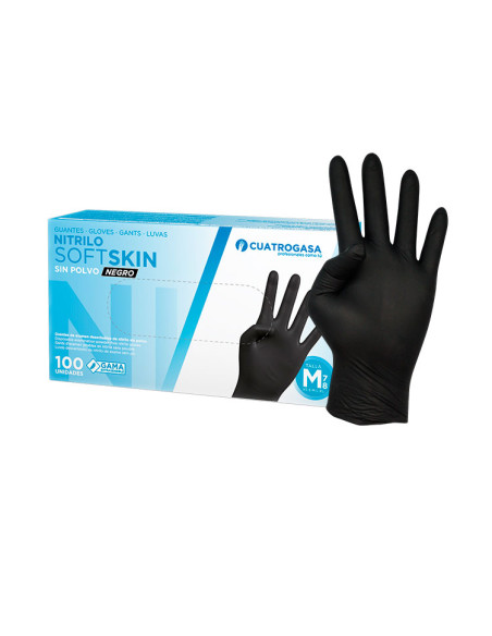 Guante Nitrilo Softskin Negro Mediana 10x100ud