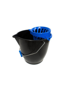 Cubo 13L Negro Asa Metal Escurridor Colores 24ud