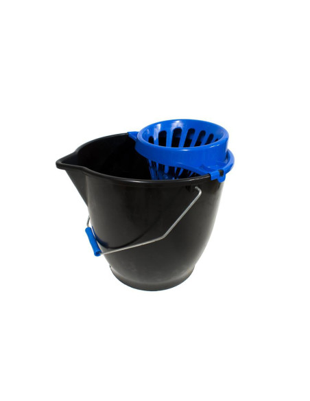 Cubo 13L Negro Asa Metal Escurridor Colores 24ud