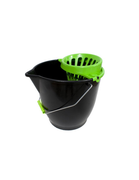 Cubo 13L Negro Asa Metal Escurridor Colores 24ud