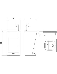 Lavamanos Registrable con Pedestal Doble Pulsador 2