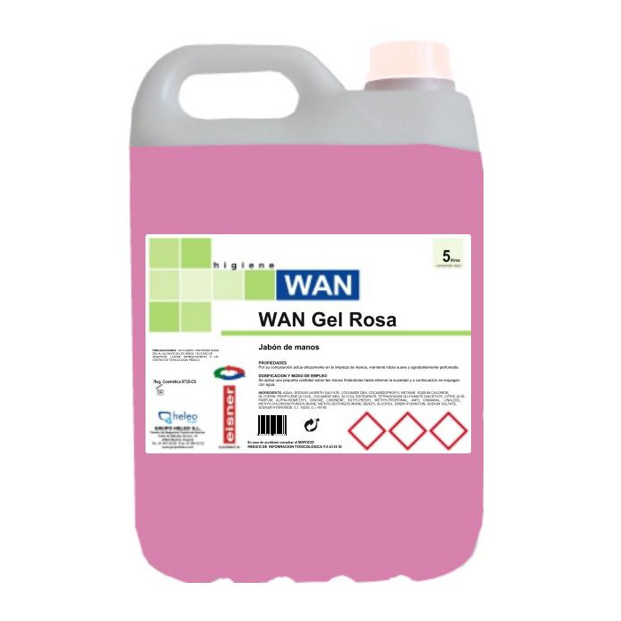 Jabón de Manos WAN Gel Rosa 4x5L