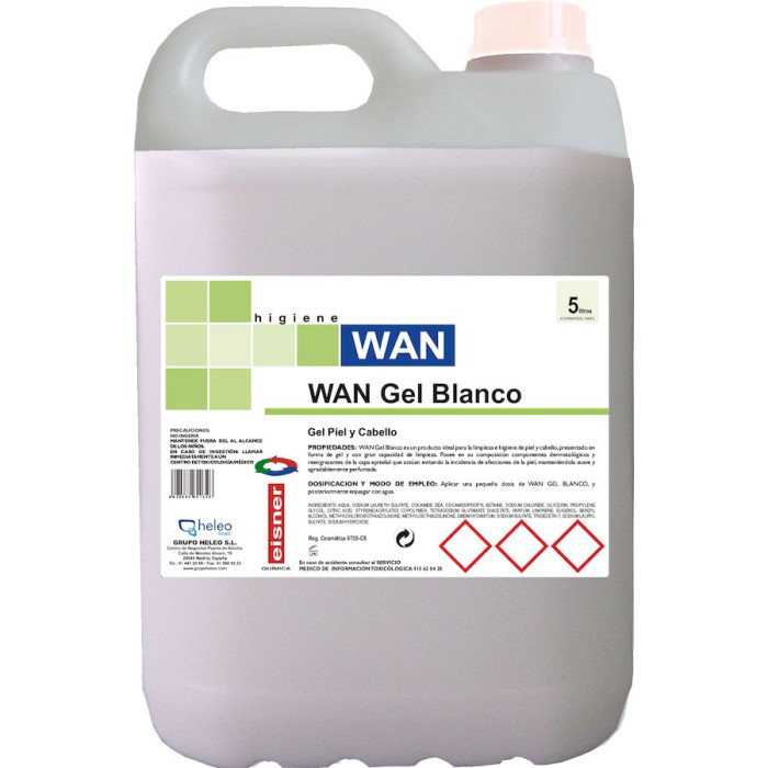 Gel Piel y Cabello WAN Gel Blanco 4x5L