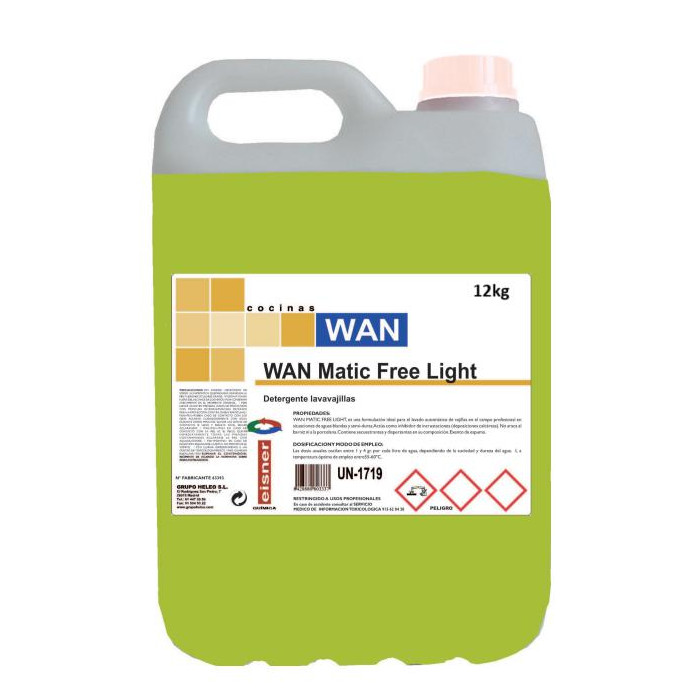 Detergente Lavavajillas WAN Matic Free Light 12kg